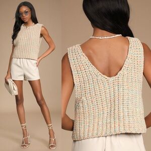 Free People Multicolor Knit Sleeveless Sweater Vest
